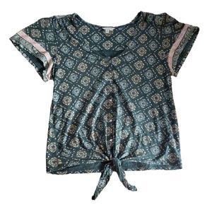 Lucky Brand Floral Twist Tie Top